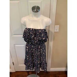 If By Sea Blue & Pink Floral Off The Shoulder Mini Dress $90, Size L, NWT!